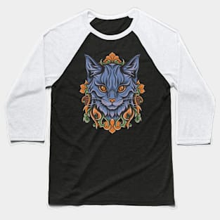 Enchanting Gothic Halloween Cat - Spooky Kitty Art Baseball T-Shirt